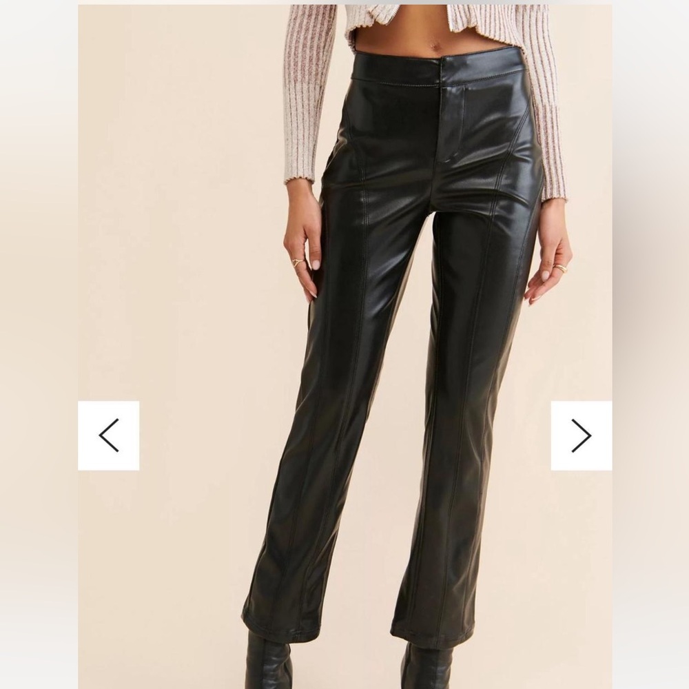 Women's Black Leather Pants